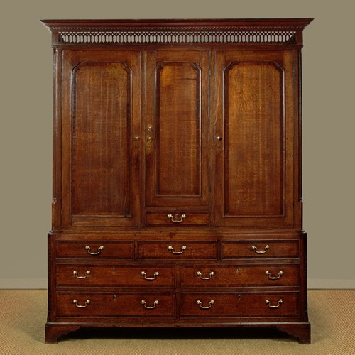 Large Oak Tack Cupboard C.1810