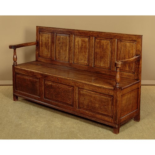 Georgian Oak Box Settle C.1790
