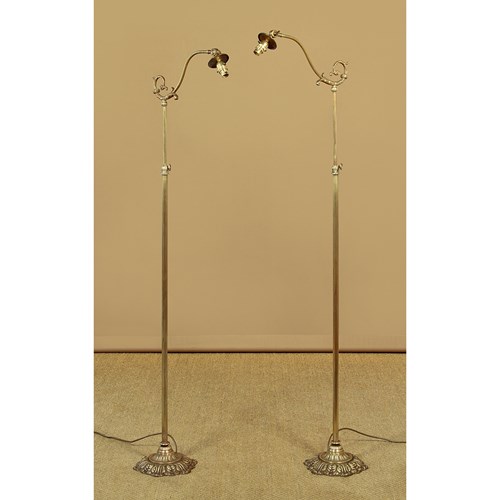 Pair Of Brass Floor Lamps C.1930