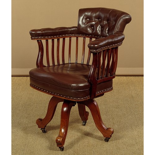 Leather Revolving Desk Chair C.1910