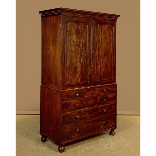 Mahogany Wardrobe Or Linen Press C.1860