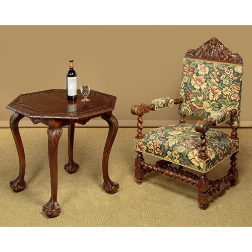 Carved Oak Side Table C.1910