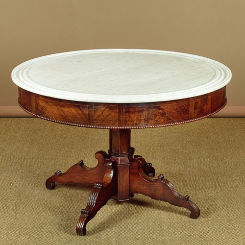 Large Marble Top Gueridon Centre Table C.1860