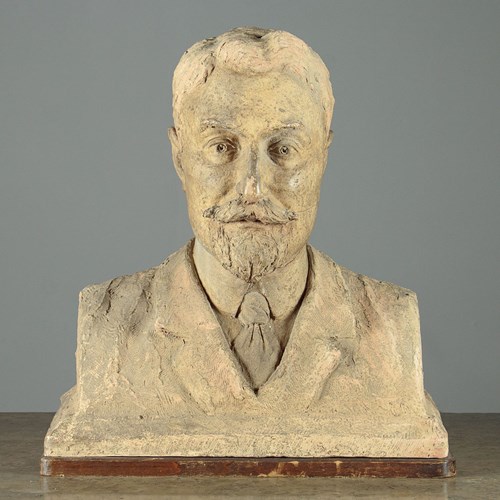 Terracotta Bust Of A Gentleman Dated 1911