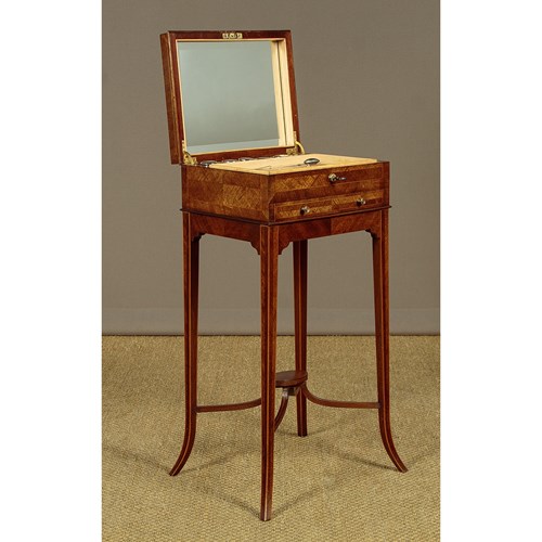 Small Vanity Table With Silver Manicure Set C.1911