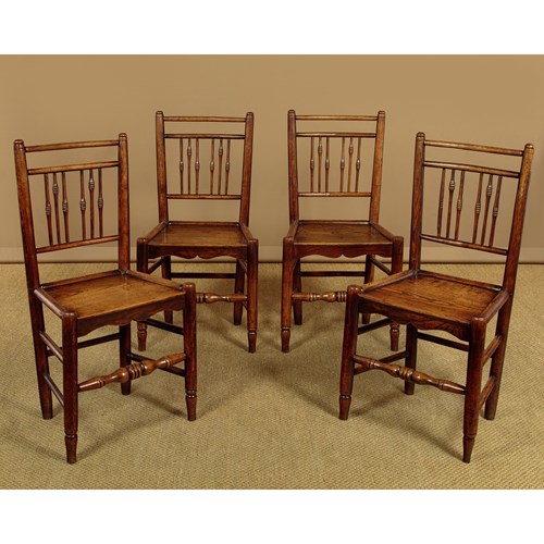Set Of Four Sussex Cottage Dining Chairs C.1820