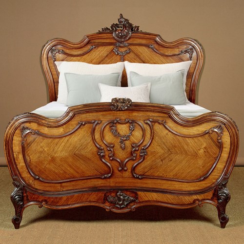 French Rosewood King Size Double Bed C.1890