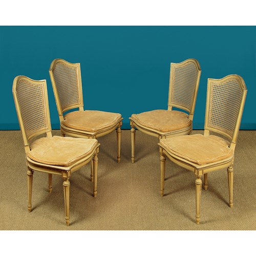 Set Of Four Painted Dining Chairs C.1960