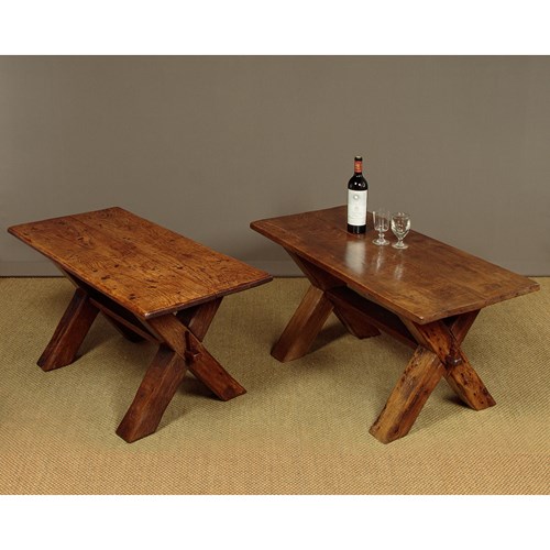 Pair Of Low Oak Side Tables