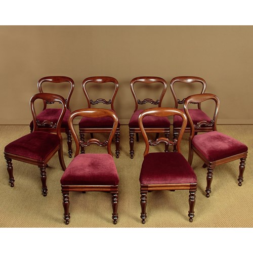 Set Of Eight Mahogany Dining Chairs C.1860