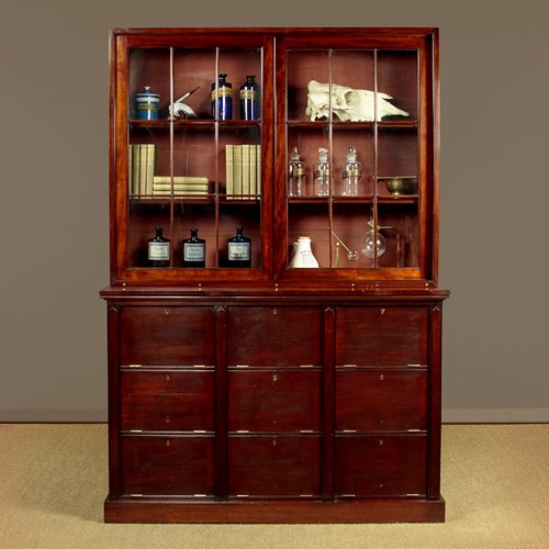 Office Bookcase With Sliding Doors C.1890