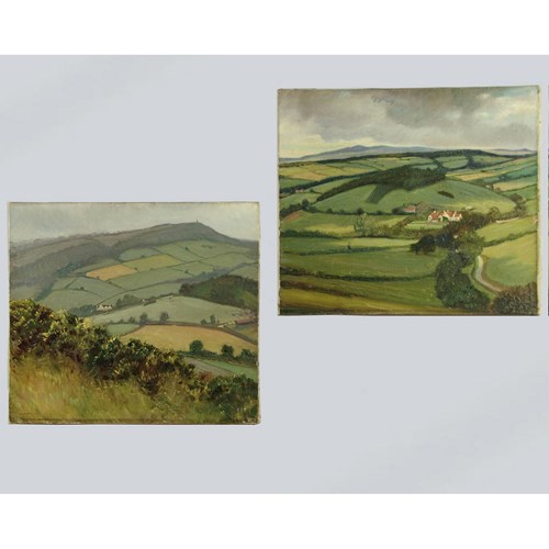 Pair Of Landscapes By Louis Ginnett Dated 1910