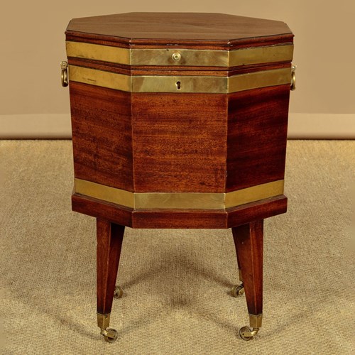 Georgian Mahogany & Brass Bound Cellarette C.1800