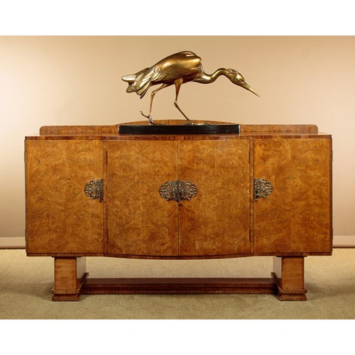 Burr Elm Art Deco Sideboard C.1930