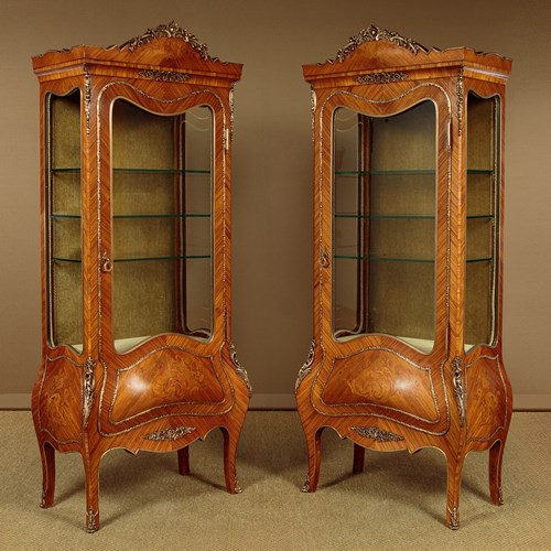 Pair Of Louis XV Style Display Cabinets C.1960