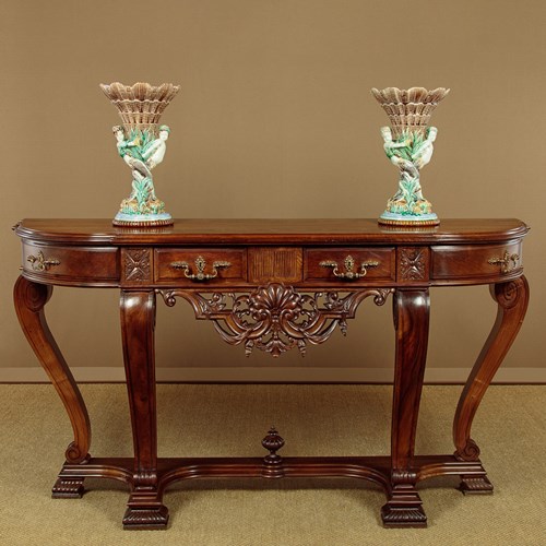 Large Walnut Console Table C.1920