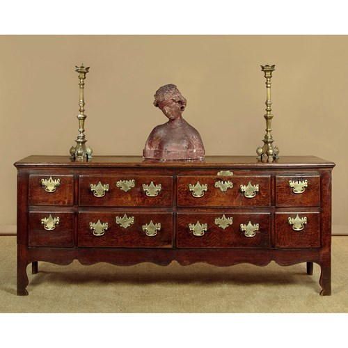Eight Drawer Oak Dresser Base C.1780