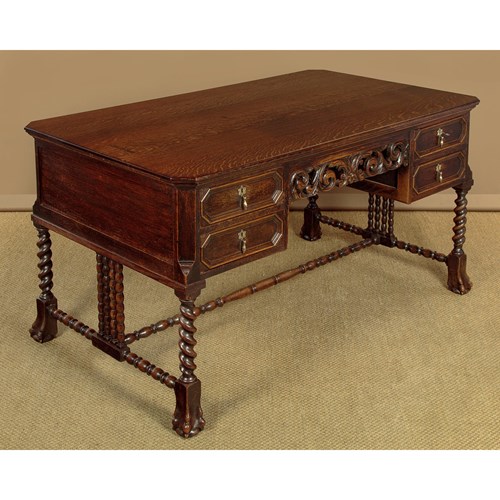 Carolean Style Oak Desk C.1910