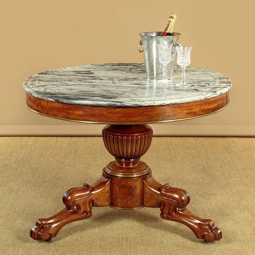 Marble Top Gueridon Centre Table With Brass Mounted Base C.1830