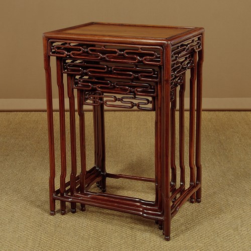 Chinese Rosewood Quartetto Nest Of Tables C.1920