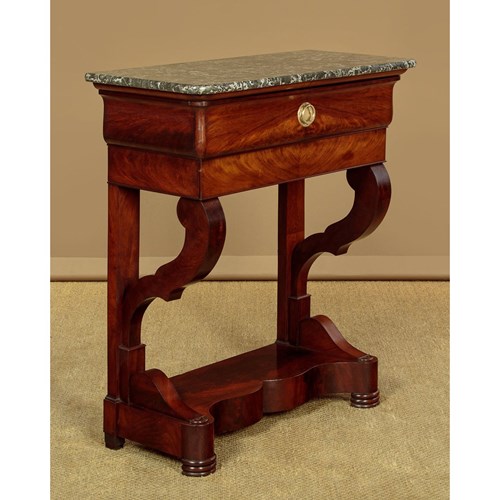 Mahogany & Marble Top Console Table C.1840