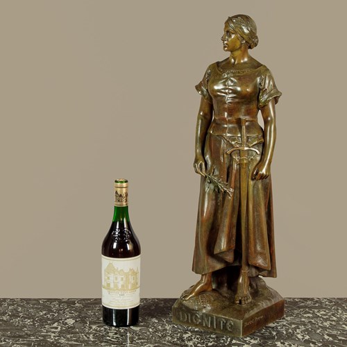 Spelter Figure Of A Woman By Charles Perron C.1910