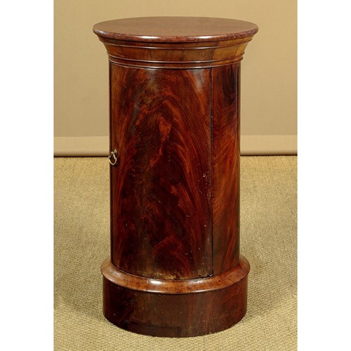 Marble Top Cylinder Pedestal Cabinet C.1860