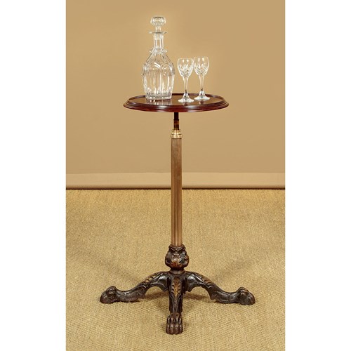 Adjustable Wine Table With Brass Column & Iron Base C.1880