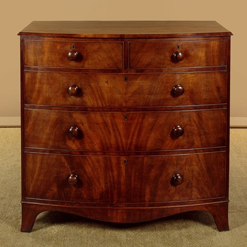 Bow Front Mahogany Chest Of Drawers C.1820