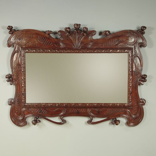 Art Nouveau Carved Frame Mirror C.1900