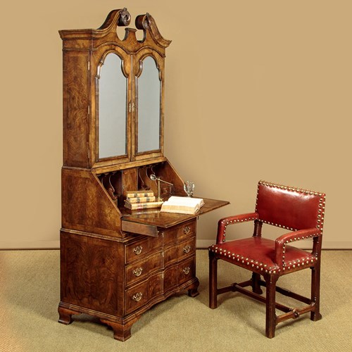 Queen Anne Style Walnut Bureau Cabinet C.1930