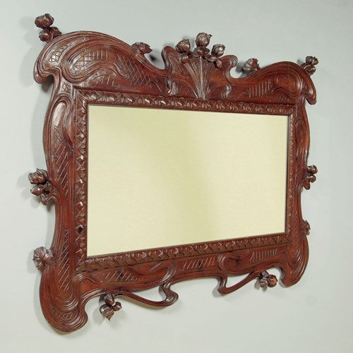 Art Nouveau Carved Frame Mirror C.1900