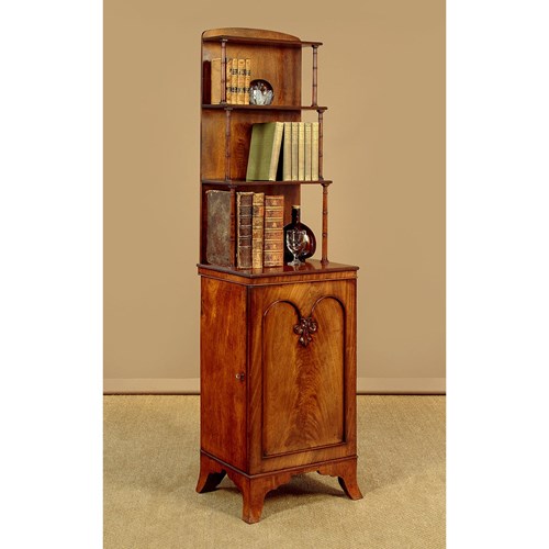Narrow Side Cabinet With Waterfall Shelves C.1860
