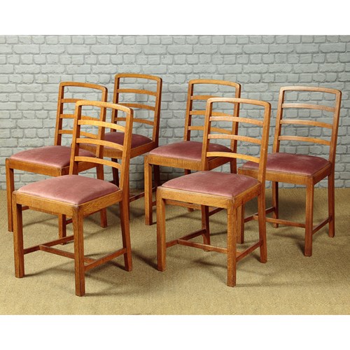 Set Of Six Oak Dining Chairs By Heals C.1950