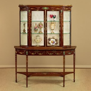 Adams Style Painted Display Cabinet...