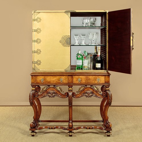 18Th.C. Style Cocktail Cabinet On Stand C.1930