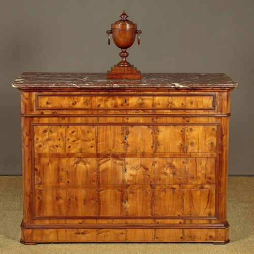 Yew Wood Marble Top Commode C.1860