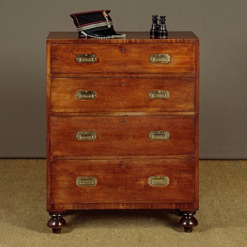 Small Campaign Style Chest Of Drawers C.1870
