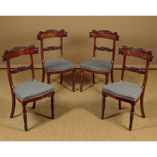 Set Of Four Regency Mahogany Dining Chairs C.1830