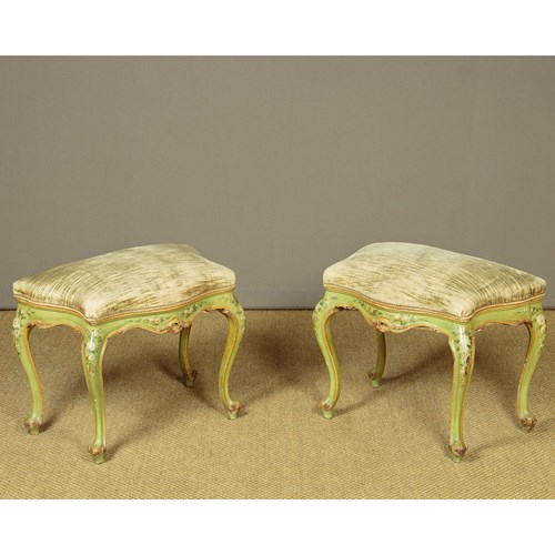 Pair Of Painted Stools C.1930