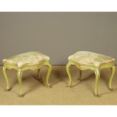 Pair Of French Painted Stools C.1930