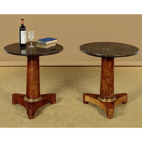 Pair Of Marble Top Gueridon Side Tables C.1960