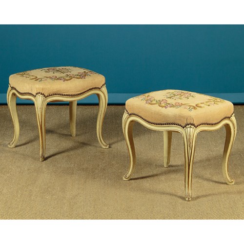 Pair Of Painted Stools C.1930