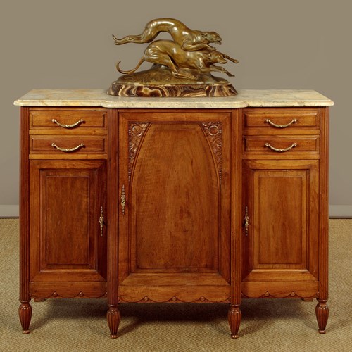 Small Art Deco Marble Top Sideboard C.1925