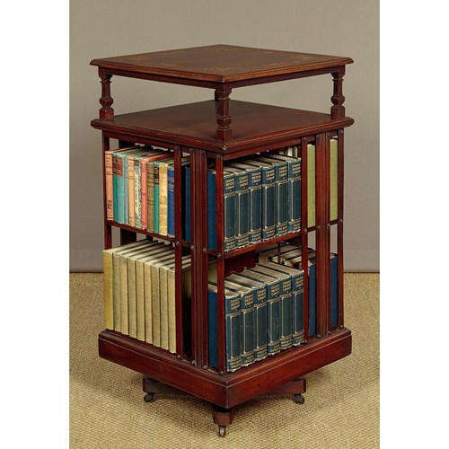 Art Nouveau Inlaid Revolving Bookcase By Shapland & Petter C.1910