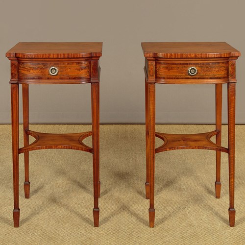 Pair Of Satinwood Bedside Tables C.1910