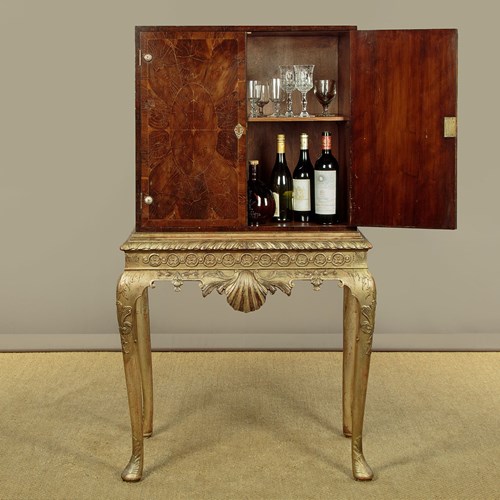 Small Cabinet On Silver Gilt Stand C.1930