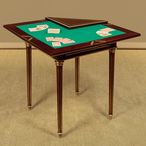 Brass Inlaid Envelope Games Table C.1920