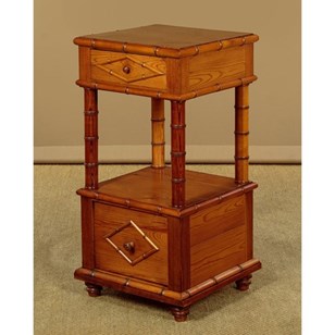 Faux Bamboo Bedside Cabinet C.1890