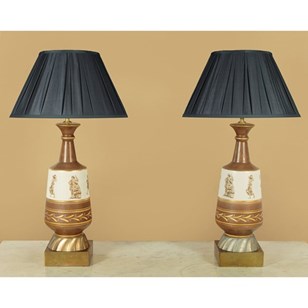 Pair Of Porcelain Table Lamps With ...